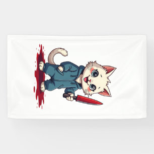 Lona Películas de terror de gatos divertidos, Halloween