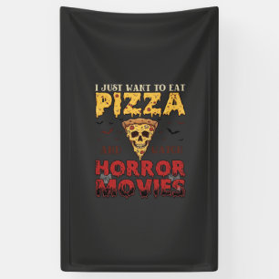 Lona Películas de terror de pizza Halloween Calavera Mu