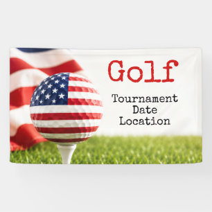 Lona Pelota de golf con torneo de golf de bandera ameri