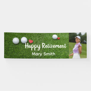 Lona Pelota de golf feliz jubilación con amor en verde