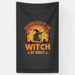 Lona Peluquera De Día Bruja De Noche Diseño De Hallowee