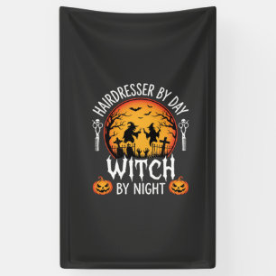 Lona Peluquera de Halloween de Día Bruja de Noche