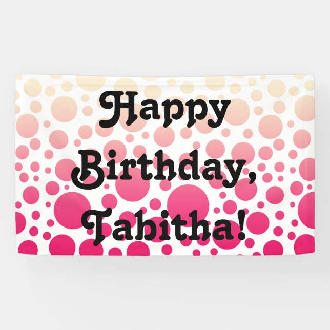 Lona Pendiente rosada de los lunares de Ombre del (Horizontal)