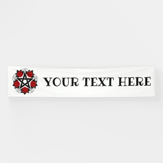 Lona Pentagram con rosas rojas (Horizontal)