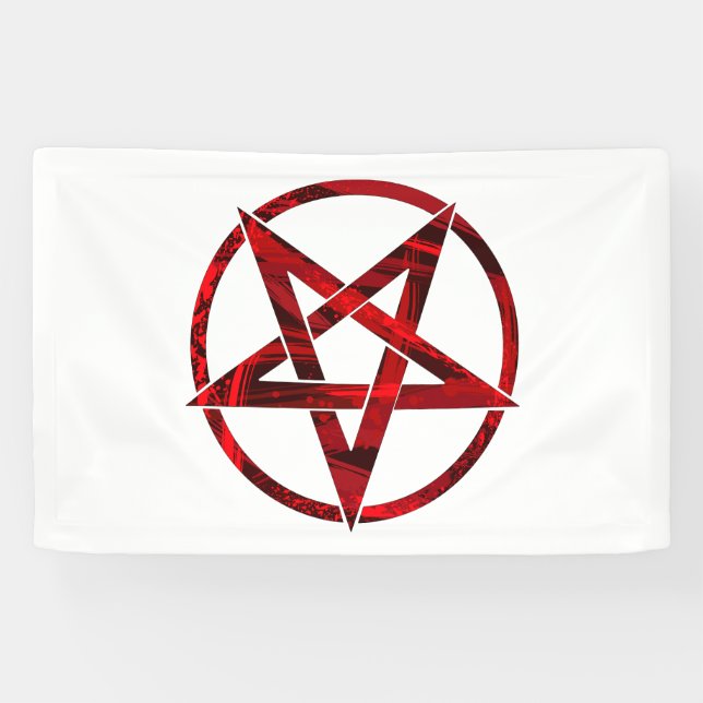 Lona Pentagrama del Diablo Rojo (Horizontal)
