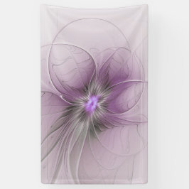 Lona Pequeña belleza arte floral fractal gris mauve mod