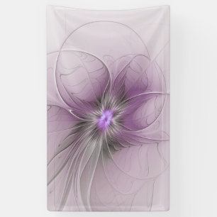 Lona Pequeña belleza arte floral fractal gris mauve mod