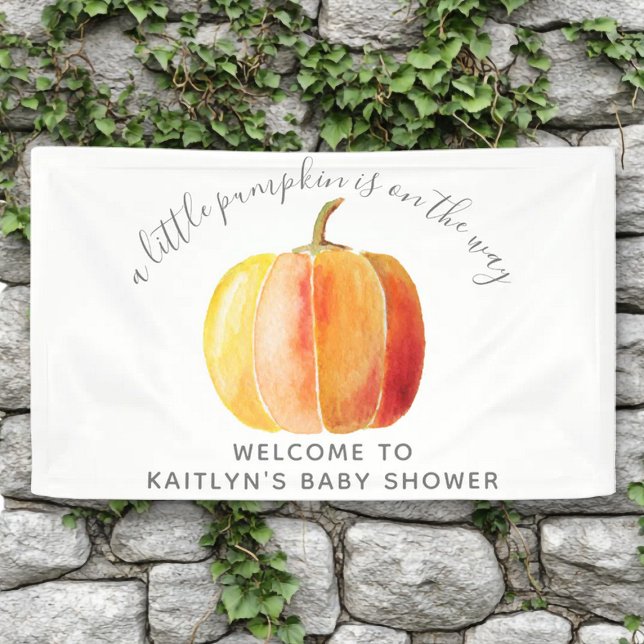 Lona Pequeña bienvenida de Baby Shower de calabaza (Subido por el creador)
