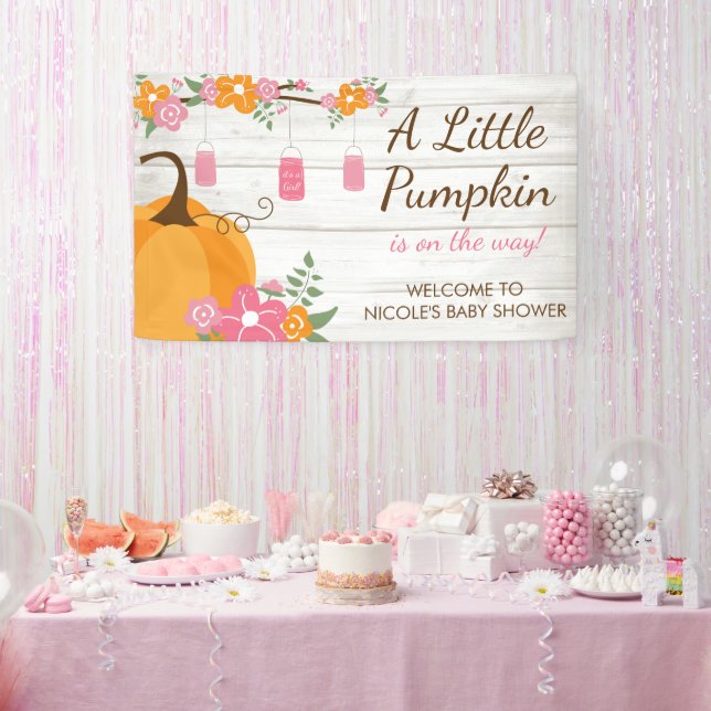 Lona Pequeña calabaza Mason Jars Fall Chica Baby Shower (Fiesta)