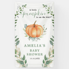 Lona Pequeña Calabaza Otoño Verdor Dorado Baby Shower