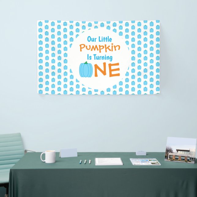 Lona Pequeña Calabaza Primer Cumpleaños (Feria)