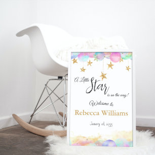 Lona Pequeña estrella boba el arcoiris Baby Shower