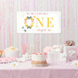 Lona Pequeña Miss Maravillosa Mariposa Boho 1er cumplea