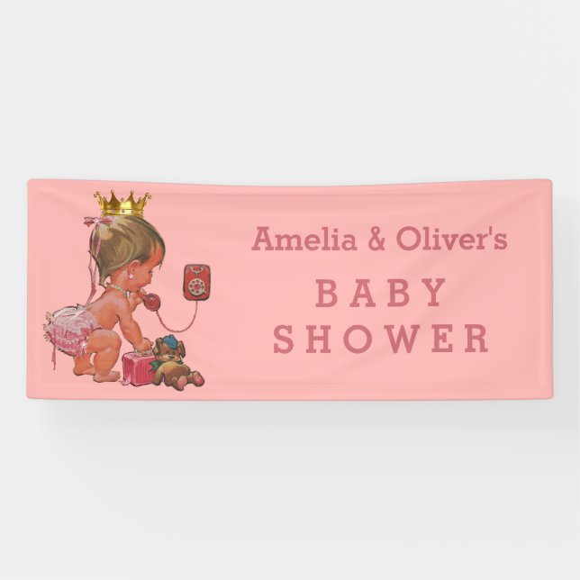 Lona Pequeña princesa en Baby Shower personalizado (Horizontal)