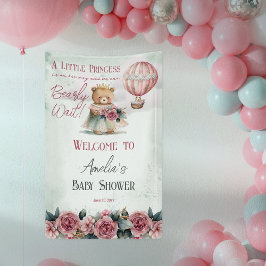 Lona Pequeña Princesa Osa Bearly Wait Chica Baby Shower