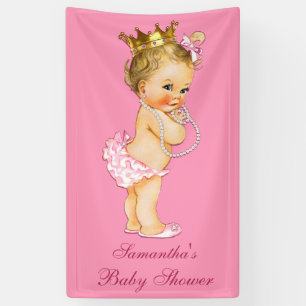 Lona Pequeña princesa rubia personalizada Baby Shower