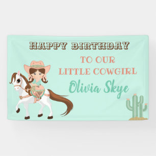 Lona Pequeña Vaquera a Caballo Cumpleaños Western Niñas