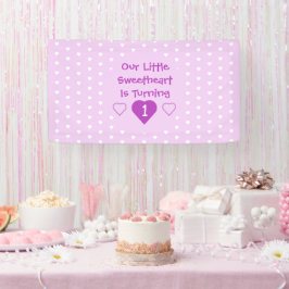 Lona Pequeño corazón primer cumpleaños