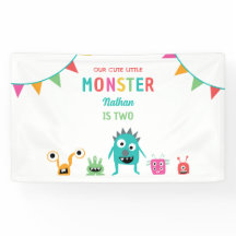 Pequeño monstruo lindo cumpleaños niños coloridos