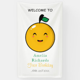 Lona Pequeño Naranja Cutie Citrus Primer Cumpleaños