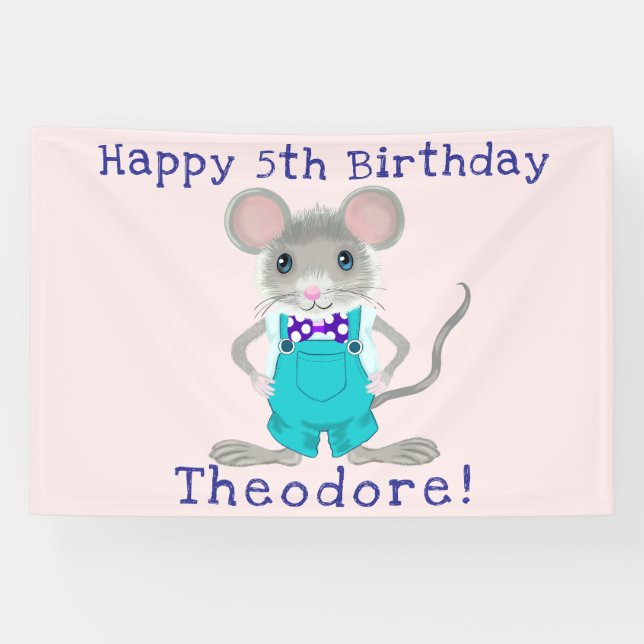 Lona Pequeño y elegante personalizado de ratón Aniversa (Horizontal)