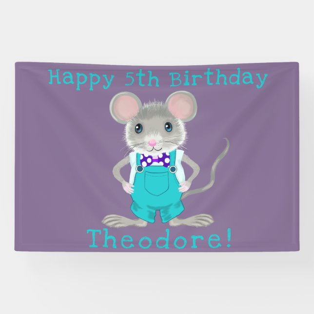 Lona Pequeño y elegante personalizado de ratón Aniversa (Horizontal)