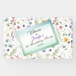 Lona Pequeños Flores Silvestres Brillantes Acuarela Cum