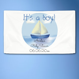 Lona Pequeños niños de vela azul Baby Shower