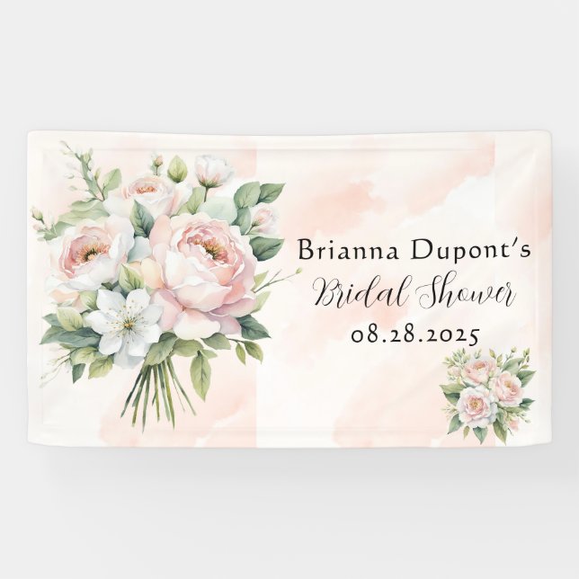 Lona Perfectamente Rosa Peony Floral Bridal Shower (Horizontal)