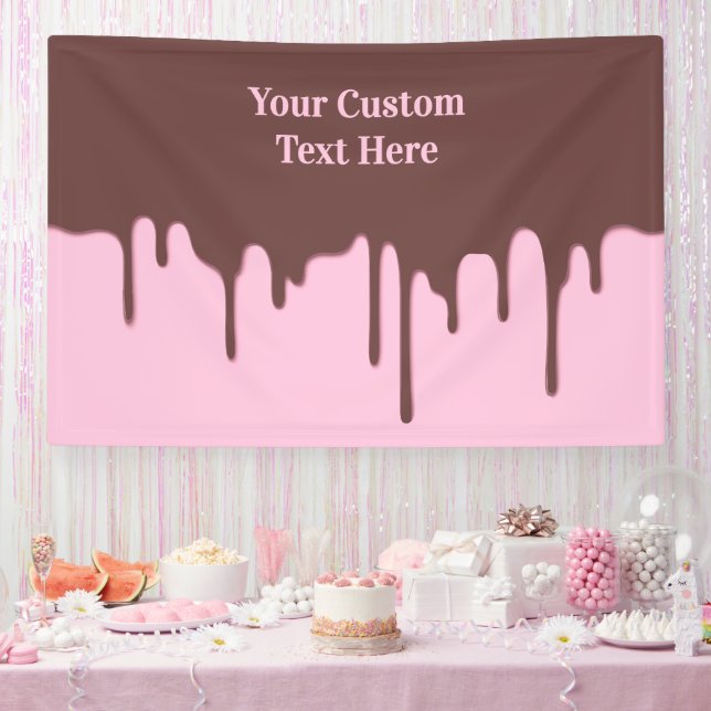 Lona Perforación de chocolate con texto de personalizad (Fiesta)