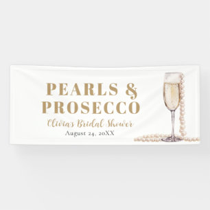 Lona Perlas de oro elegantes y ducha de novia Prosecco