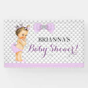 Lona Perlas Diamantes Princesa Bebé Corona Lavanda