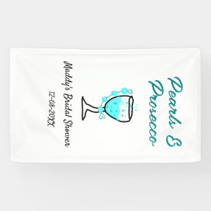 Lona Perlas y prosecco ducha de novia azul negro nombre