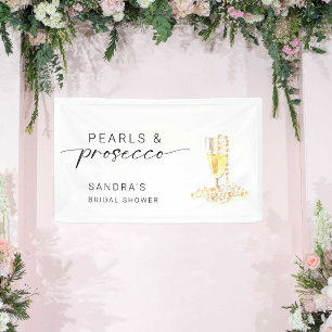 Lona Perlas y Prosecco Personalizado de ducha de novia 