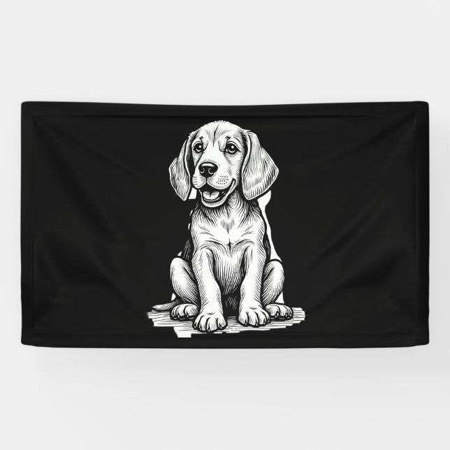 Lona Perrito beagle adorable, familia amante de los ani (Horizontal)