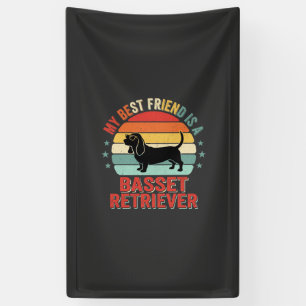 Lona Perro Basset Retriever Atardecer Retro