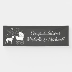 Lona Perro Boxeador Baby Shower Perro gris