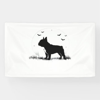 Lona Perro Bulldog francés - Halloween Moon Silhouette