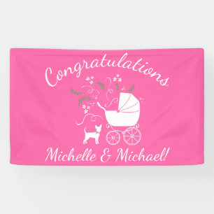 Lona Perro Chihuahua Chica rosa Baby Shower