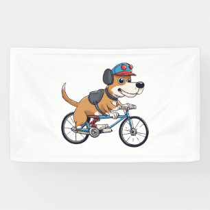 Lona perro conduciendo una bicicleta