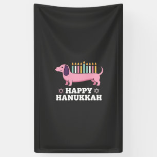 Lona Perro Dachshund feliz Hanukkah