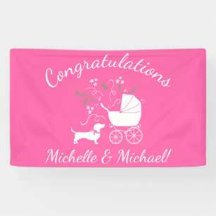 Lona Perro Dachshund Weiner Perro Baby Shower Chica ros