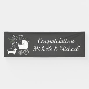 Lona Perro Dachshund Weiner Perro Baby Shower Chica ros