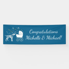 Lona Perro dálmata Baby Shower niño azul