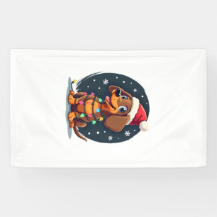 Lona Perro de Navidad Dachshund Santa Xmas Wiener 2
