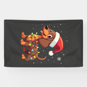 Lona Perro de Navidad Dachshund Santa Xmas Wiener 3