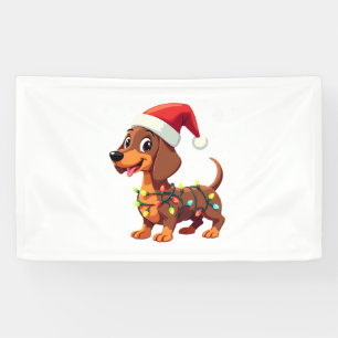 Lona Perro de Navidad Dachshund Santa Xmas Wiener 3