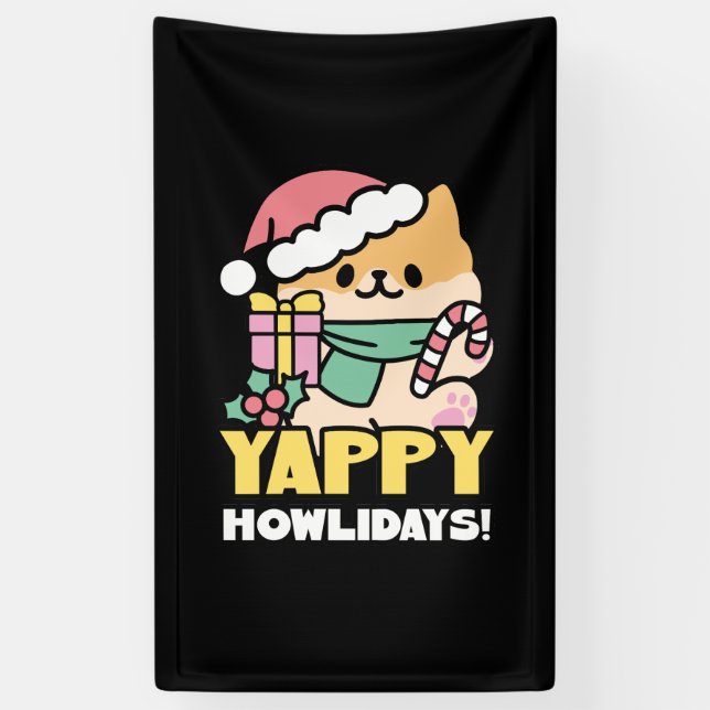 Lona Perro de Navidades Cuadros - Yappy Howlidays (Vertical)