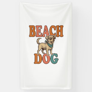 Lona Perro de Playa Grabado Vintage Diseño Gráfico_1