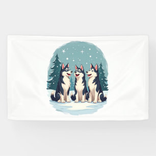 Lona Perro del coro de Navidades Husky